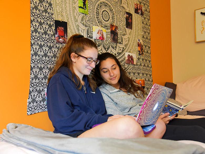 Students in a residence hall room